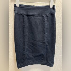 J Brand Pencil Denim Skirt Fitted Stretch Back Zipper Dark Blue Wash Medium